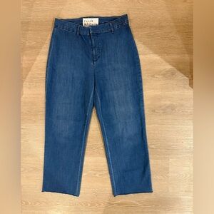 Frank & Eileen Kinsale Straight Leg Jeans Size 10 Raw Hem Stretch